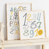 ABC Plakat - Med Sol & Farver - Dansk Alfabet - Lille Plakat
