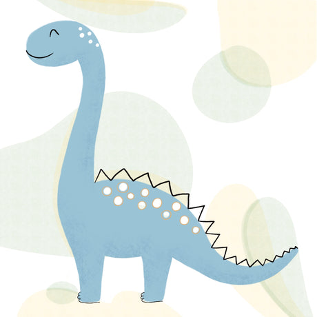 Blå Dinosaur Plakat - Langhals - Lille Plakat