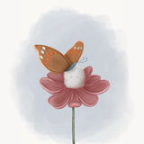 Blomst & Sommerfugl Plakat - Lille Plakat