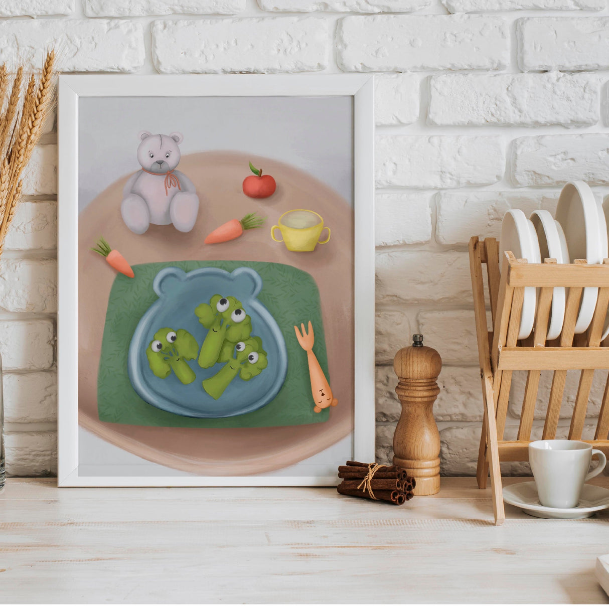Broccoli & Bamse Plakat - Lille Plakat