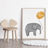 Elefant Med Ballon Plakat - Lille Plakat