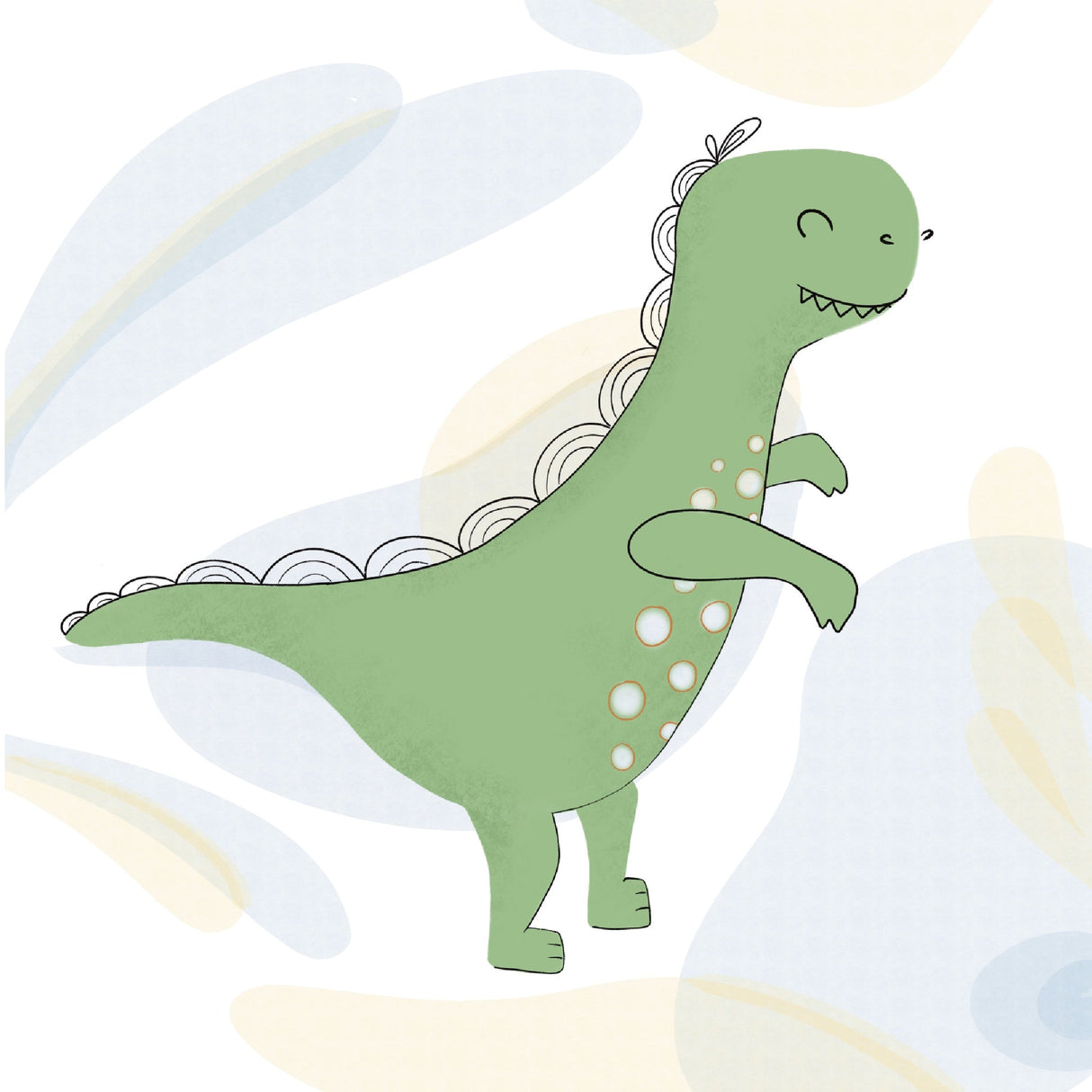 Grøn Dinosaur Plakat - Dinosaurus Rex - Lille Plakat