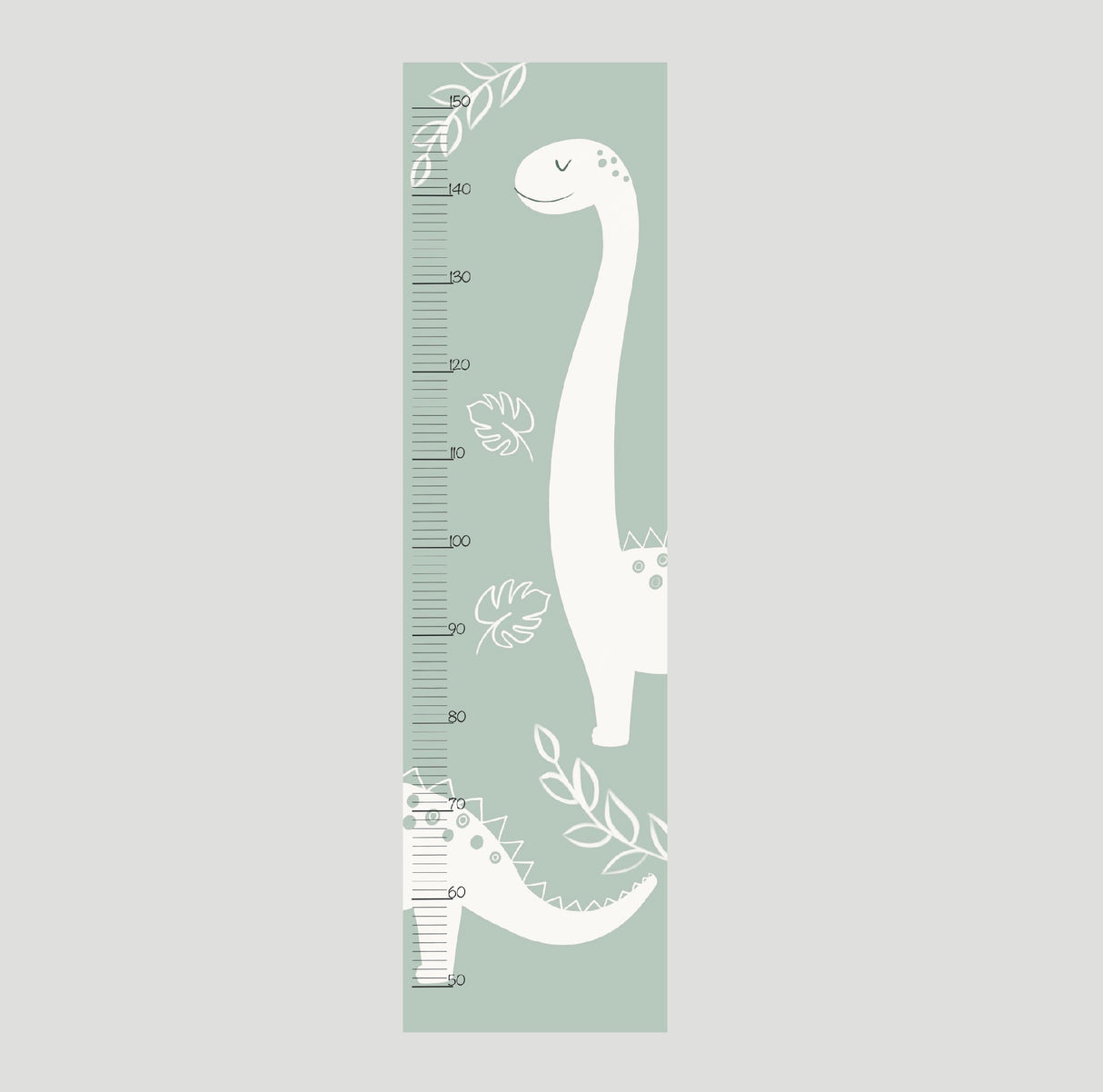 Højdemåler Plakat - Dinosaur - Langhals - Grøn Baggrund - Lille Plakat