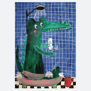 Krokodille I Badekar Plakat - Studio Schack