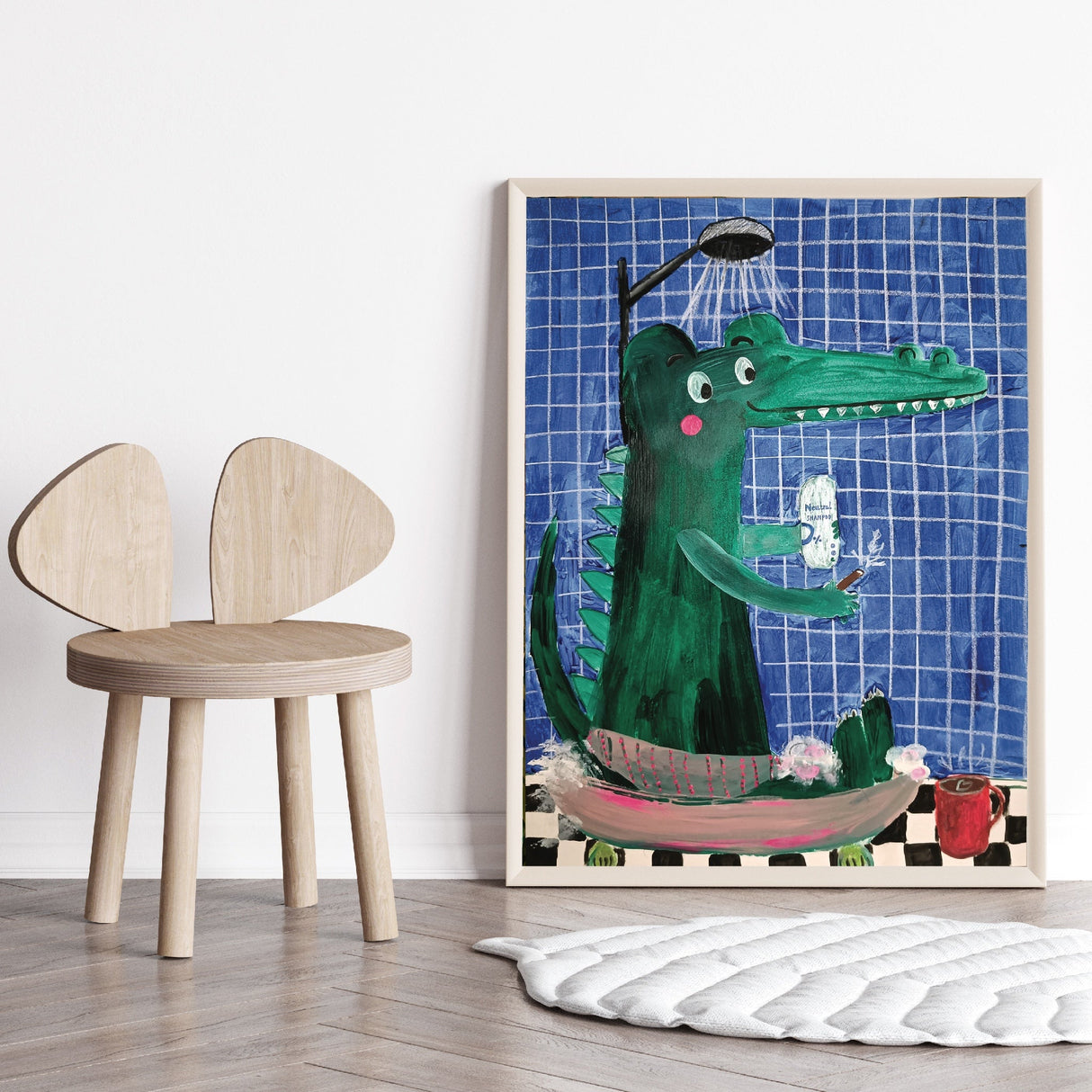 Krokodille I Badekar Plakat - Studio Schack - Lille Plakat