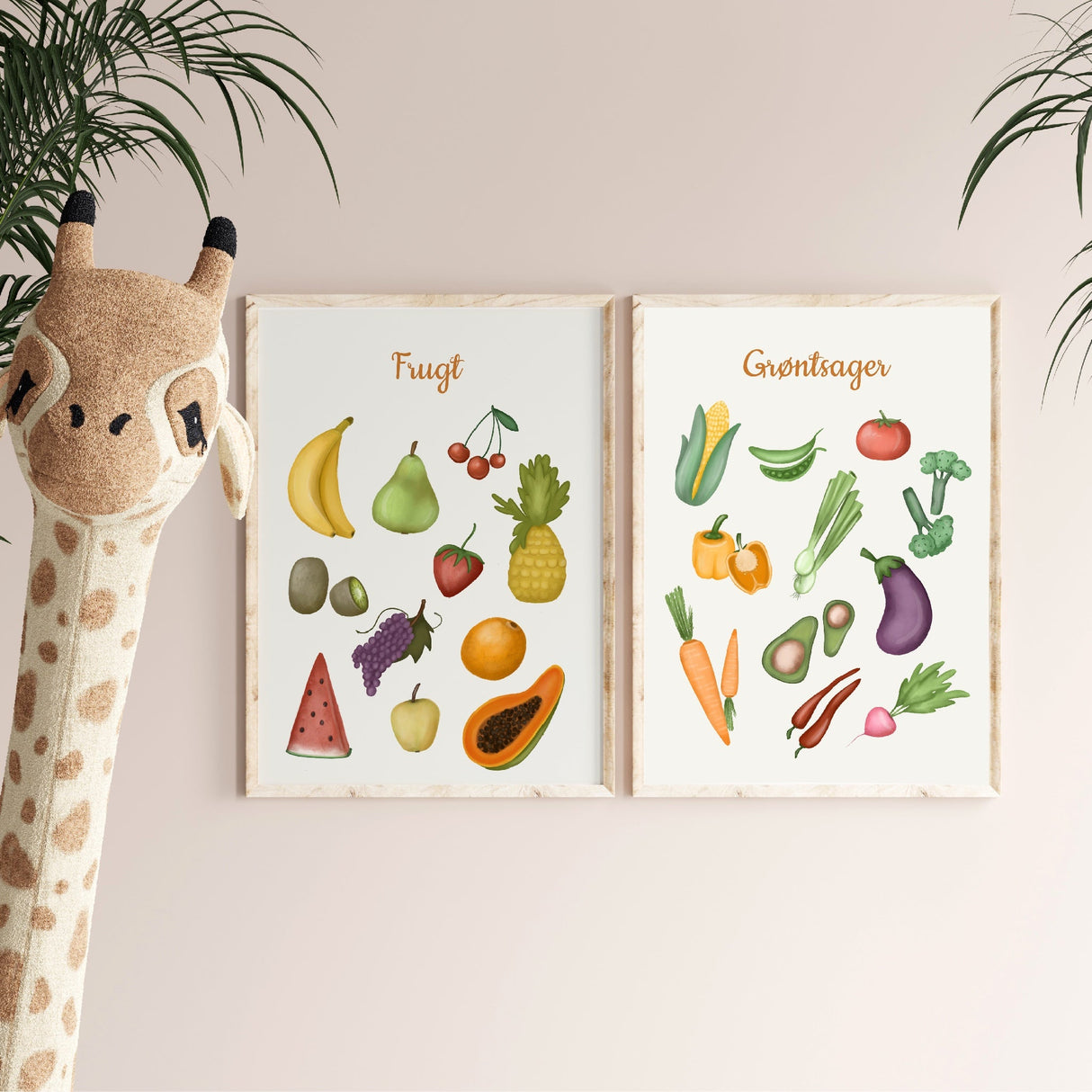 Plakatsæt - Frugt & Grøntsager - 2 Plakater - Lille Plakat